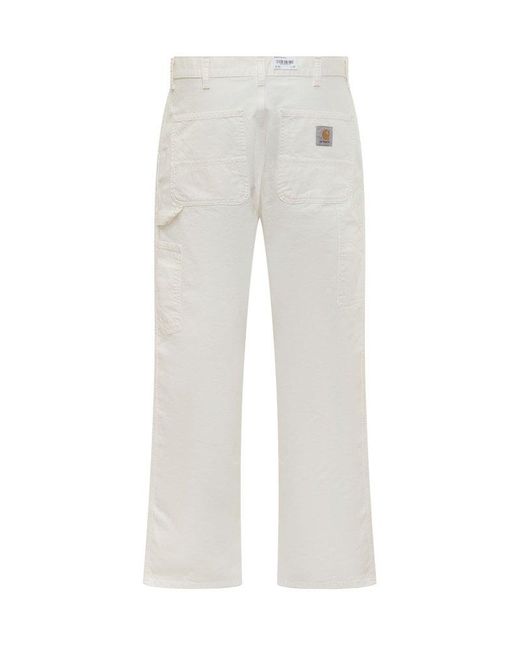 Carhartt Gray Cotton Logo Pants for men