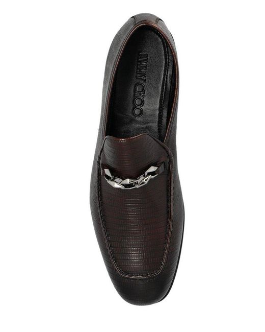 Jimmy Choo Black Marti Marti Reverse Loafers for men