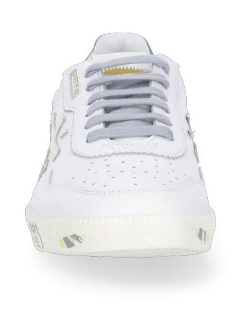 Premiata White Clayd Lace-up Sneakers