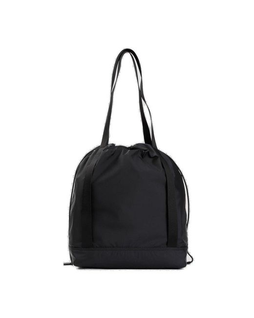 Moncler Black Logo Patch Zip-up Shoulder Bag for men
