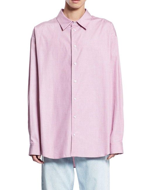 The Row Pink Long-sleeved Button-up Shirt for men