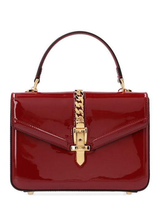 Gucci Red Sylvie 1969 Top Handle Bag
