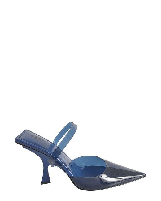 The Attico Blue Pointed Toe Slip-on Mules