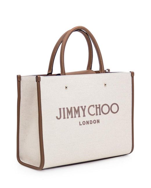 Jimmy Choo White Avenue M Tote Bag