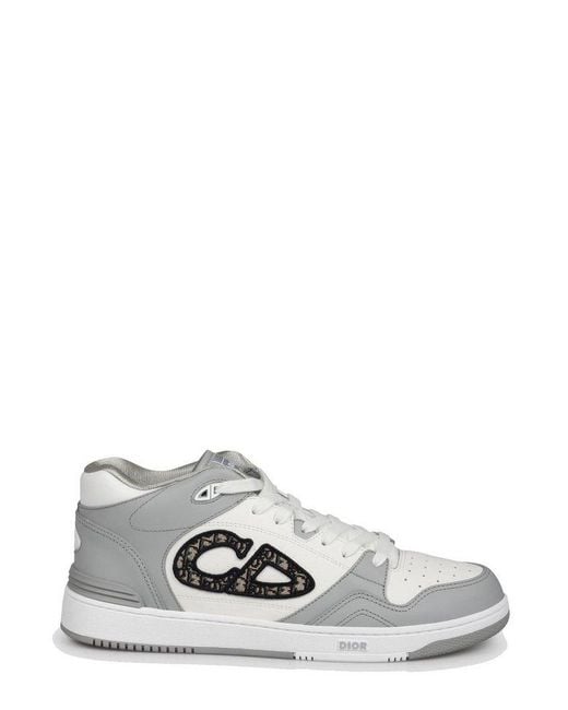 Dior White B57 Mid-Top Sneakers for men