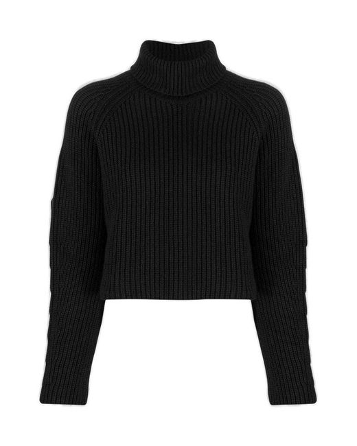 Societe Anonyme Black Roll-neck Cropped Knitted Jumper
