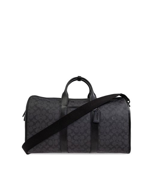 COACH Black Gotham 45 Logo Detailed Duffle Bag for men
