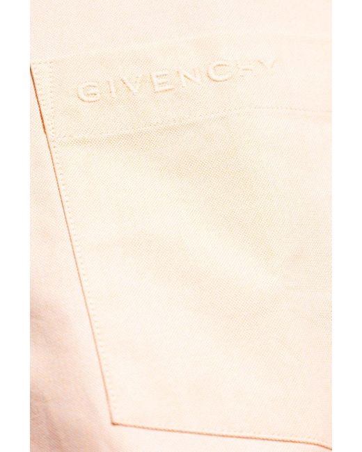 Givenchy Natural Shirt With Embroidered Logo, for men
