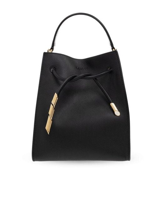 Lanvin Black Drawstring Bucket Bag