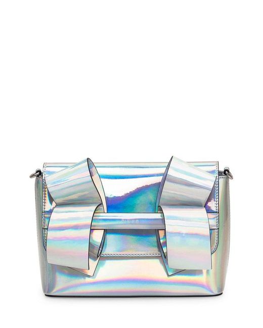 Pinko Blue Mirror-effect Aika Mini Clutch Bag