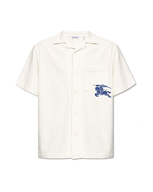 Burberry White Shirt With Logo, for men