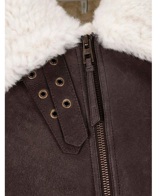 Loewe Black Shearling-collar Leather Jacket for men