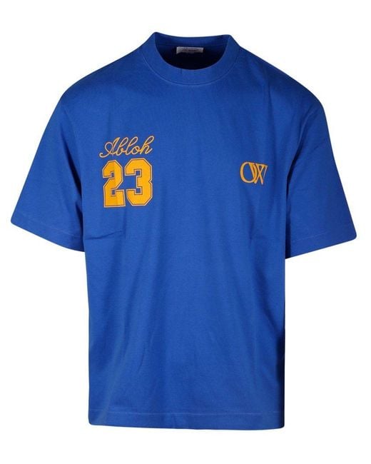Off-White c/o Virgil Abloh Blue 23 Skate Logo-print Cotton T-shirt for men
