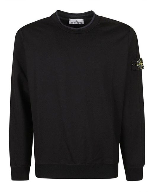 Stone Island Black Logo Sleeve Sweatshirt for men
