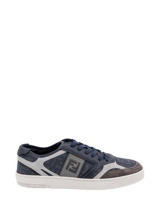 Fendi Gray Low-top Lace Up Sneakers for men