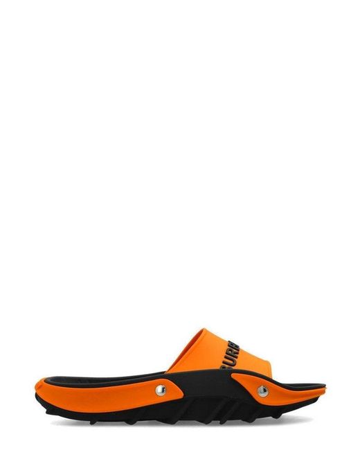 Burberry Twotoned Slipon Sandals in Orange for Men Lyst
