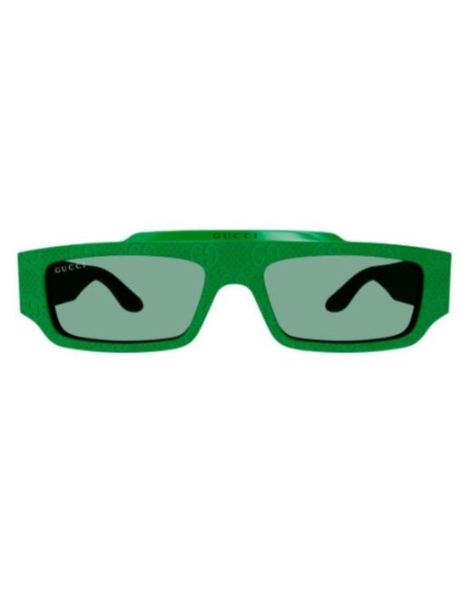 Gucci Green Rectangle-frame Sunglasses for men