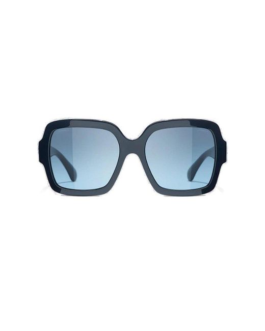 Chanel Blue Eyewear Square Frame Sunglasses