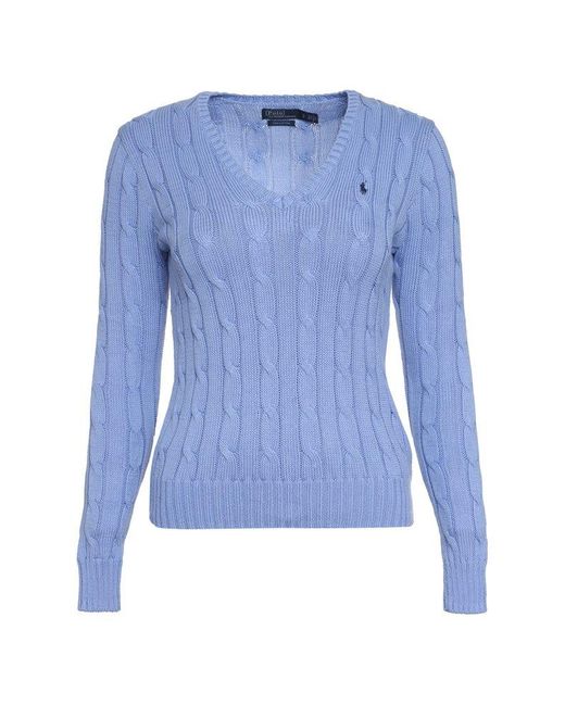 Polo Ralph Lauren Blue Cable-knit Cotton Sweater
