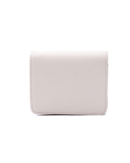 Love Moschino White Logo-plaque Press-stud Fastened Bi-fold Wallet