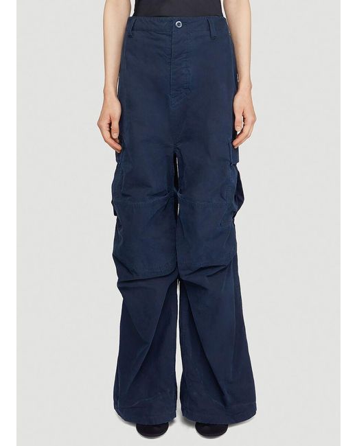 Balenciaga Soft Cargo Pants in Blue | Lyst
