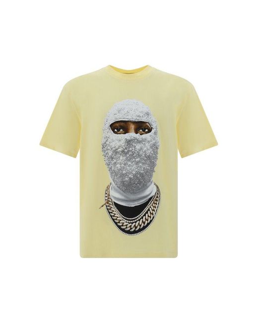 Ih Nom Uh Nit Yellow Future Mask Printed Crewneck T-shirt for men