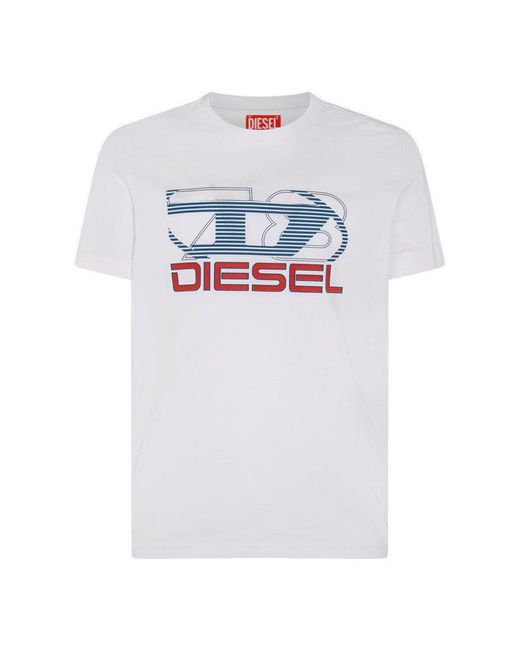 DIESEL White T-diegor-k74 Logo Printed Crewneck T-shirt for men