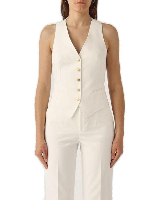 Tagliatore White Gaelle Single-Breasted Gilet