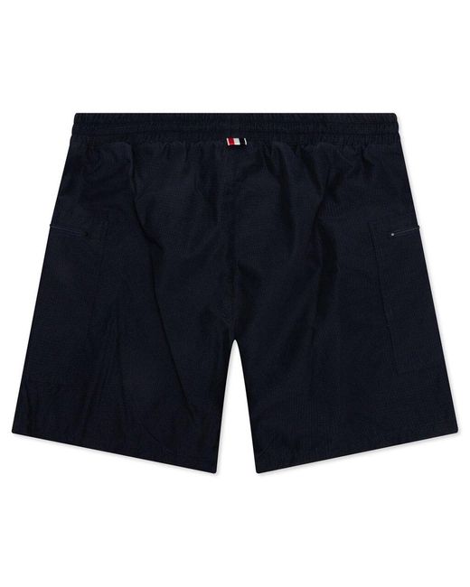Thom Browne Blue 4-Bar Stripe Drawstring Shorts for men