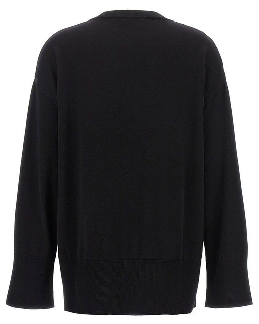 Moschino Gray Teddy Bear Jacquard Crewneck Sweater