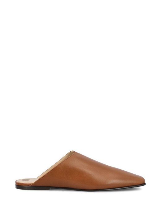 Loro Piana Brown Alba Flat Mules