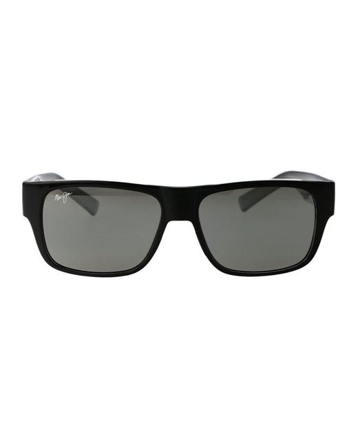 Maui Jim Black Keahi Rectangular Frame Polarized Sunglasses for men