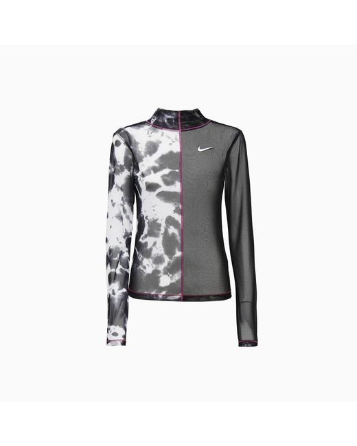 Nike Multicolor Contrasting-trim High Neck Long Sleeved Top