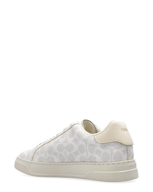 COACH White High Line Monogrammed Low-Top Sneakers for men