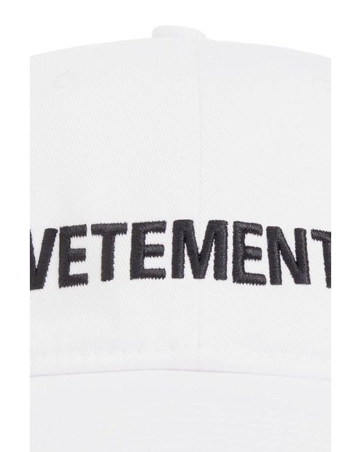 Vetements White Baseball Cap With Logo for men