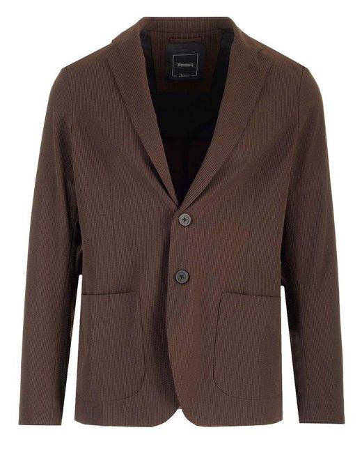 Herno Brown Single-breasted Tailored Blazer for men