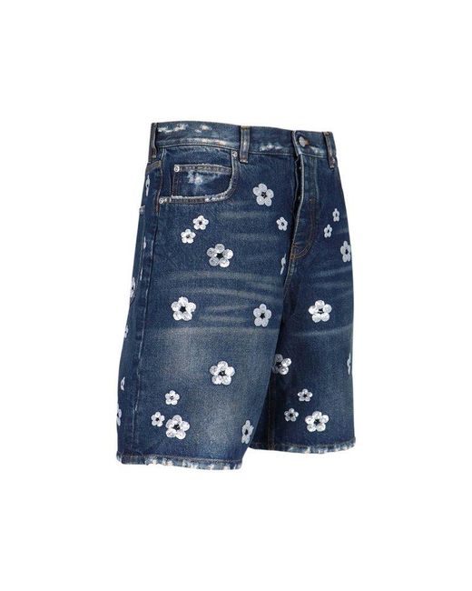 Marc Jacobs Blue Daisy Denim Shorts