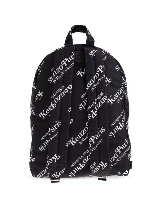 KENZO Black Backpack With Logo, for men