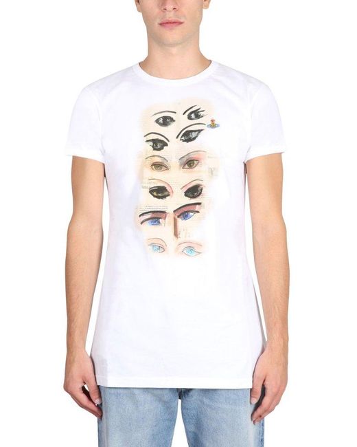 Vivienne Westwood White T-shirt "eyes" for men