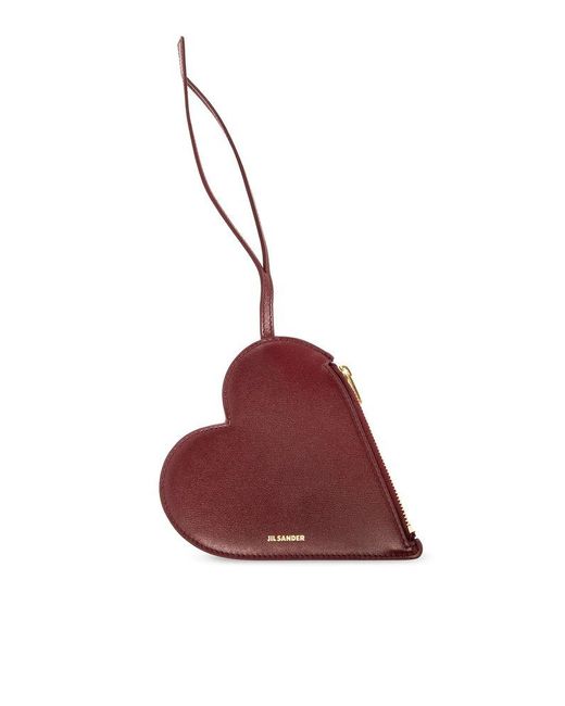 Jil Sander Red Heart Shaped Clutch Bag
