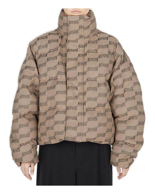 Balenciaga Brown Bb Monogram Puffer Jacket