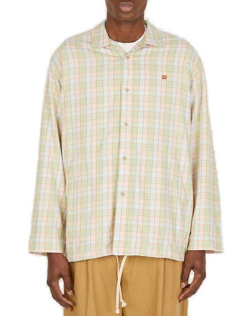 Acne Multicolor Checked Flannel Shirt for men