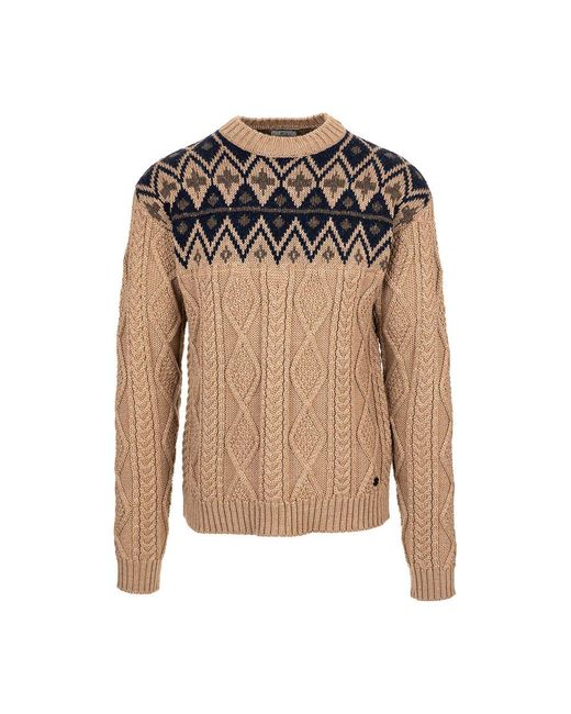 Woolrich Natural Pattern Intarsia-knit Crewneck Jumper for men
