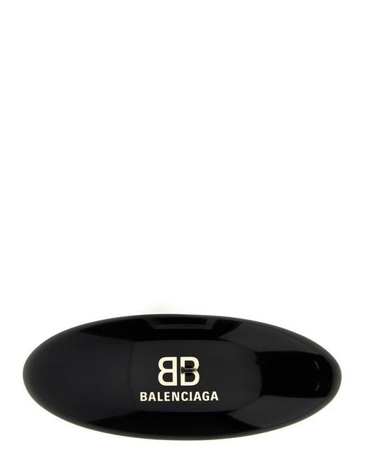 Balenciaga Black Logo Hair Clip Hair Accessories