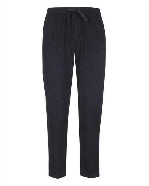 Les Deux Blue Wool Blend Drawstring Trousers for men