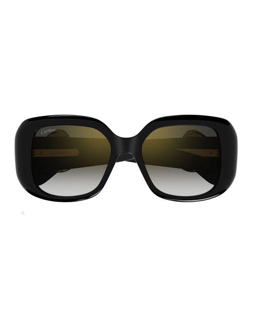 Cartier Black Square Frame Sunglasses