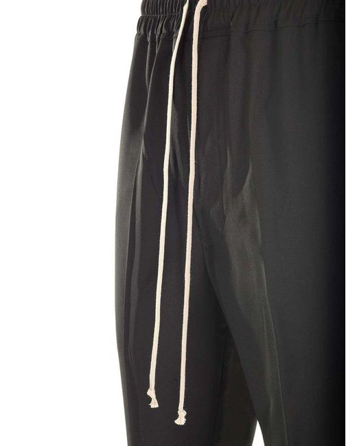 Rick Owens Blue Pleated Drawstring Pants for men