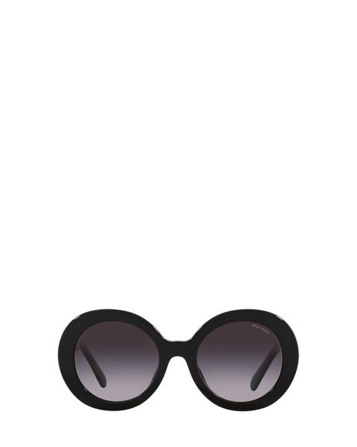 Miu Miu Black Round-frame Sunglasses
