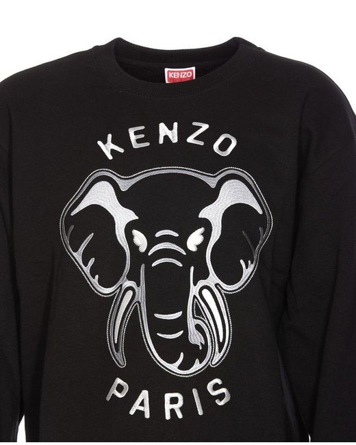 KENZO Black Elephant Sweatshirt for men