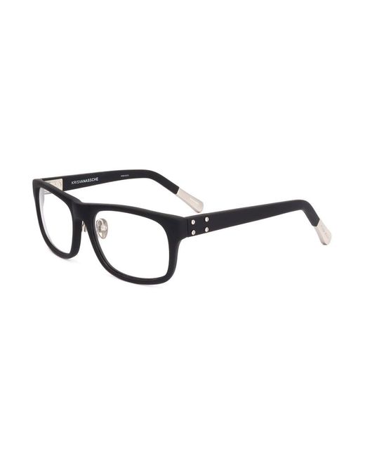 Linda Farrow Black X Kris Van Assche Rectangular Frame Glasses for men